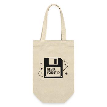 Never Forget Retro Disk - Geschenkbeutel für Flaschen - Natur - Vorne