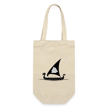 Celtic Schiff Wikinger Keltisch Knoten  - Geschenkbeutel für Flaschen - Natur - Vorne