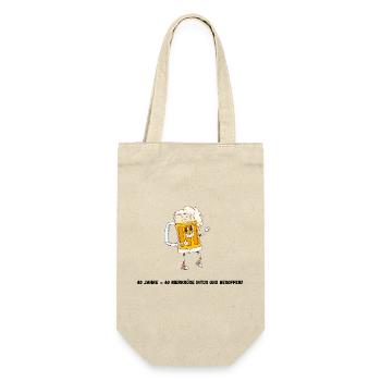 Lustiges Design Biertrinker/-in zum 40. Geburtstag - Geschenkbeutel für Flaschen - Natur - Vorne