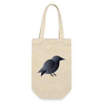 Geometrischer dunkelblauer Vogel - Geschenkbeutel für Flaschen - Natur - Vorne