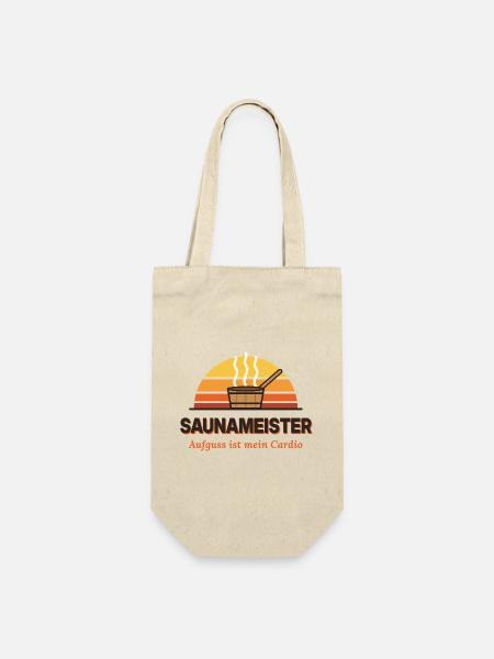 Sauna Meister Cardio Kraft - Geschenkbeutel für Flaschen - Natur