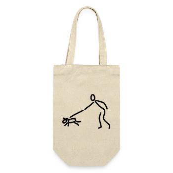iYpsilon Hund gassi - Geschenkbeutel für Flaschen - Natur - Vorne
