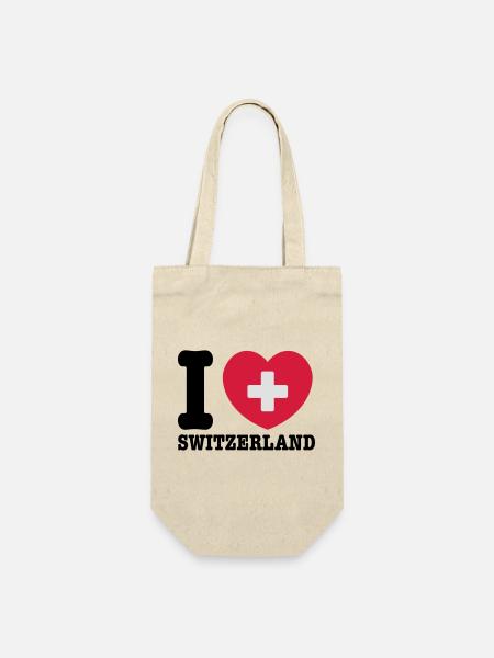 Schweiz - Geschenkbeutel für Flaschen - Natur