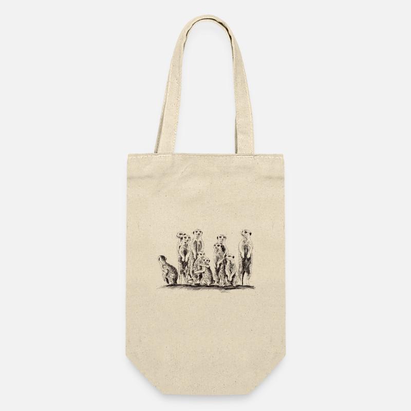Erdmännchen - Geschenkbeutel für Flaschen - Natur