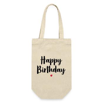 Happy birthday heart birthday gift - Gift Bag for Bottles - nature - Front