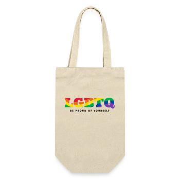 LGBTQ Stolz Sei stolz auf dich - Geschenkbeutel für Flaschen - Natur - Vorne