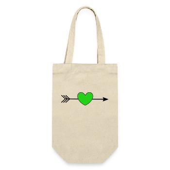 Green Heart avec Arrow Hearts Green Couples - Sac à bouteille - nature - Devant
