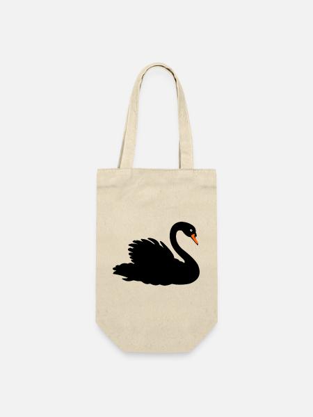 Trauerschwan - Geschenkbeutel für Flaschen - Natur