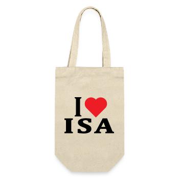 t-shirt I love Isa t-shirt gift idea - Gift Bag for Bottles - nature - Front