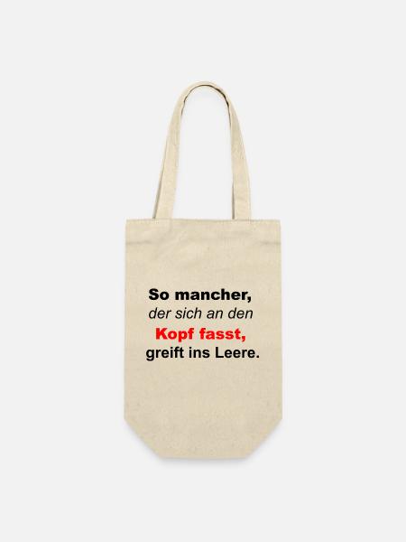 Spruch - Geschenkbeutel für Flaschen - Natur
