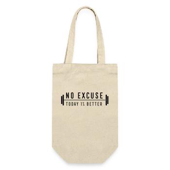 no excuse 1% better - Geschenkbeutel für Flaschen - Natur - Vorne