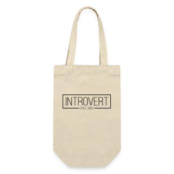 Introvert since 2000 black - Geschenkbeutel für Flaschen - Natur - Vorne
