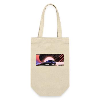 Synthwave Sportwagen Auto since fiction future - Geschenkbeutel für Flaschen - Natur - Vorne