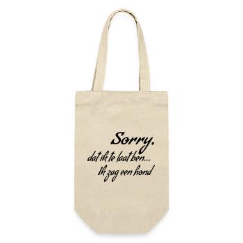 Sorry I'm late... I saw a dog * - Gift Bag for Bottles - nature - Front