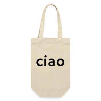 Ciao – Design de salutation italien classique - Sac à bouteille - nature - Devant