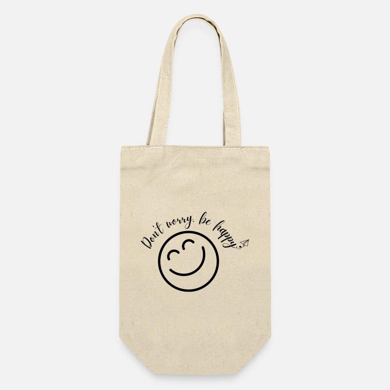 Don't worry be happy - Geschenkbeutel für Flaschen - Natur