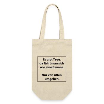 Es gibt Tage da fühlt man sich wie eine Banane - Geschenkbeutel für Flaschen - Natur - Vorne