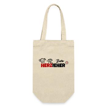Bester Erzieher - Geschenkbeutel für Flaschen - Natur - Vorne
