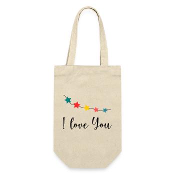 PAAR. ICH HABE GERADE GEHEIRATET. Junggesellinnenabschied. VALENTINSTAG. MARIES - Geschenkbeutel für Flaschen - Natur - Vorne