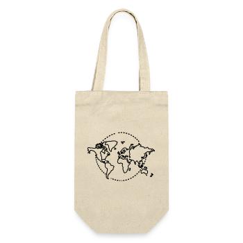Croquis de carte du monde - Sac à bouteille - nature - Devant