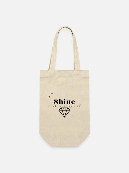 Shine Like A Diamond - Geschenkbeutel für Flaschen - Natur