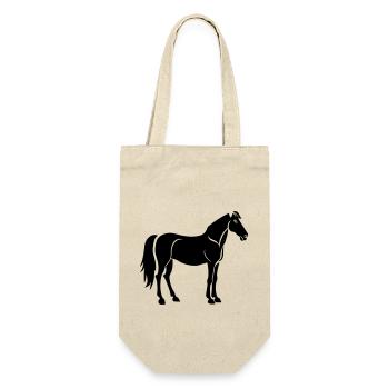 Pferd - Geschenkbeutel für Flaschen - Natur - Vorne