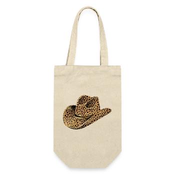 Cowboy Hat, Western Hat in Leopard Print - Gift Bag for Bottles - nature - Front