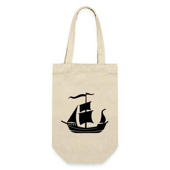 Piratenschiff - Geschenkbeutel für Flaschen - Natur - Vorne