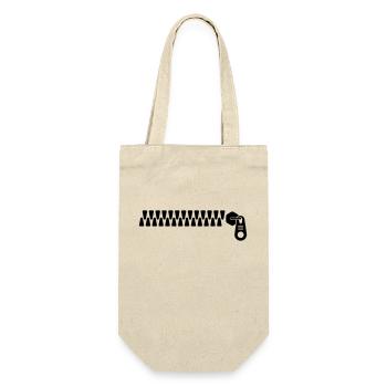 Zipper - Geschenkbeutel für Flaschen - Natur - Vorne