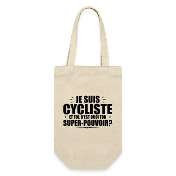 Ich bin Radfahrer. Was ist deine Superkraft? - Geschenkbeutel für Flaschen - Natur - Vorne