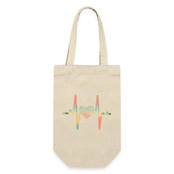 Heartbeat leopard print heart - Gift Bag for Bottles - nature - Front