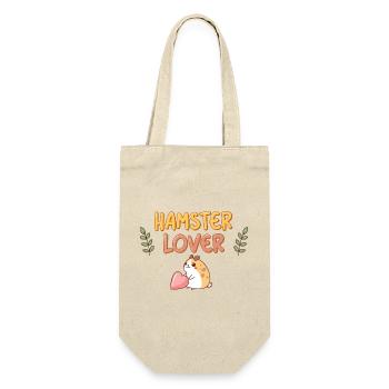 Hamster-Liebhaber-Design mit rosa Herz - Geschenkbeutel für Flaschen - Natur - Vorne