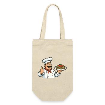 Cooking Pasta Illustration - Gift Bag for Bottles - nature - Front