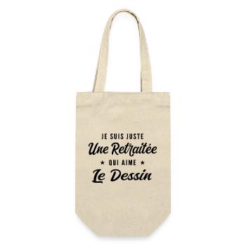 Retraitée Dessinatrice Humour Cadeau Retraite - Sac à bouteille - nature - Devant
