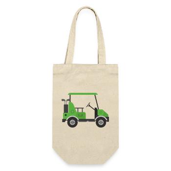 Golfwagen - Geschenkbeutel für Flaschen - Natur - Vorne