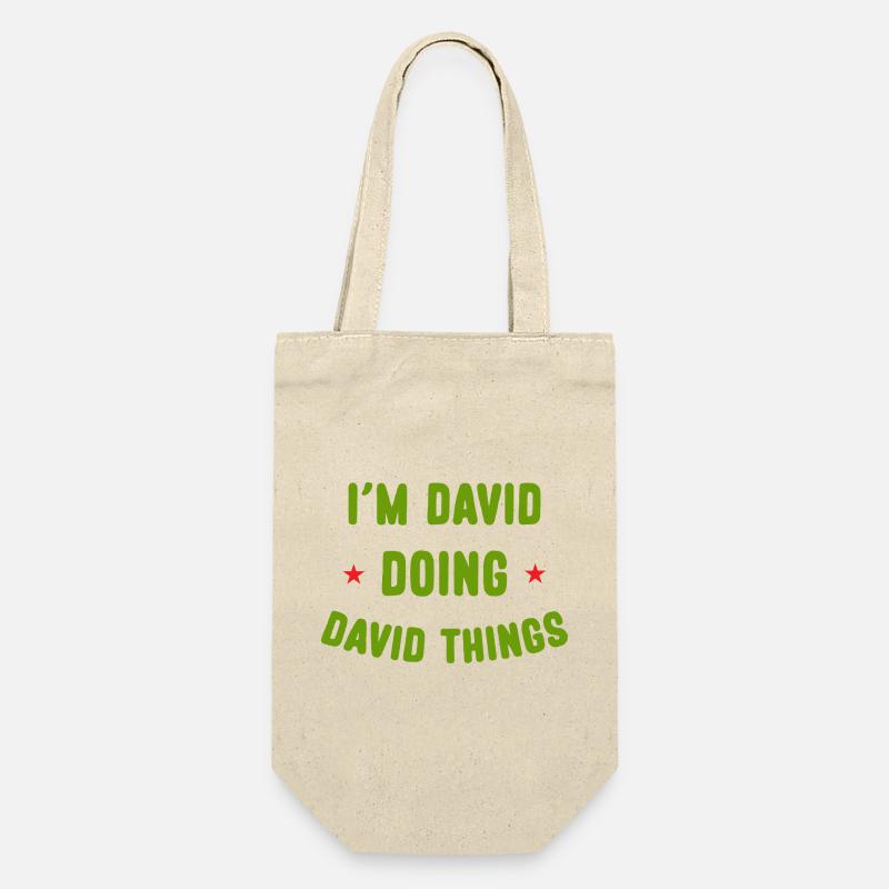 Ich bin David Doing David Things Lustige Zitate - Geschenkbeutel für Flaschen - Natur