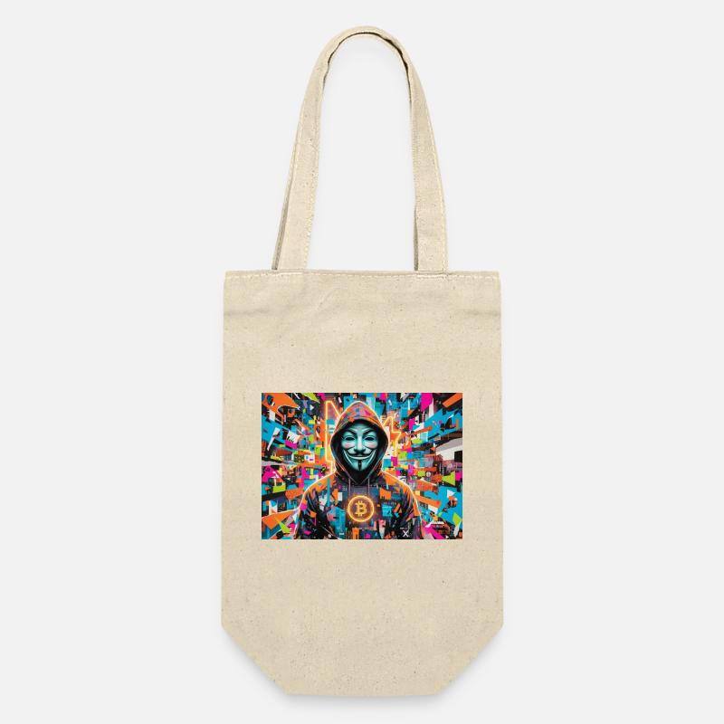 Bitcoin Bazooka - PopArt - Satoshi 3 - Geschenkbeutel für Flaschen - Natur
