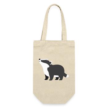 Süßer neugieriger dachs minimalistischen Stil - Geschenkbeutel für Flaschen - Natur - Vorne