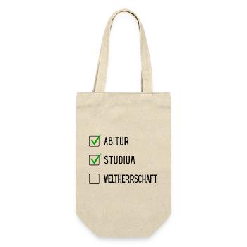 Studium Checkliste (ABI, Studium, Weltherschaft) - Geschenkbeutel für Flaschen - Natur - Vorne