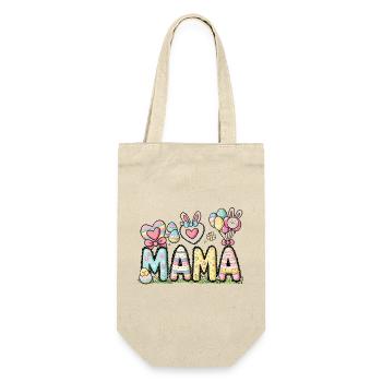 Pastell Ostern Mama Design - Geschenkbeutel für Flaschen - Natur - Vorne