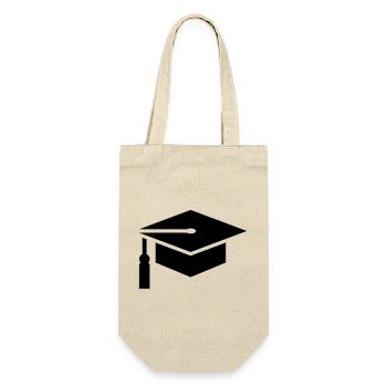Abi, student, college hat, graduation - Gift Bag for Bottles - nature - Front