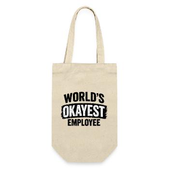 World's okayest employee work colleague colleagues - Gift Bag for Bottles - nature - Front