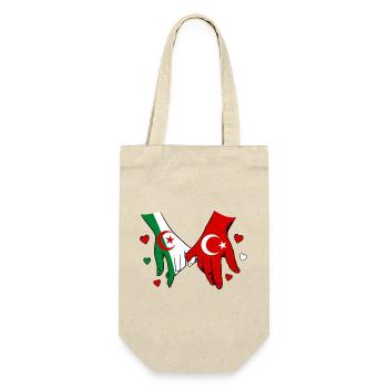 Algérie Drapeau Turc se tenant la main - Sac à bouteille - nature - Devant