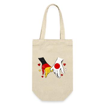 Deutschland_Japan_Flagge_Haendehalten_used - Gift Bag for Bottles - nature - Front