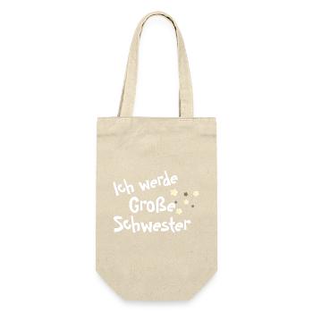 Ich werde Große Schwester Shirt - Geschenkbeutel für Flaschen - Natur - Vorne