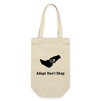 Adopt Dont Shop Pfote Faust Check - Geschenkbeutel für Flaschen - Natur - Vorne