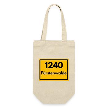 ALTE POSTLEITZAHL PLZ RETRO 1240 FÜRSTENWALDE - Geschenkbeutel für Flaschen - Natur - Vorne
