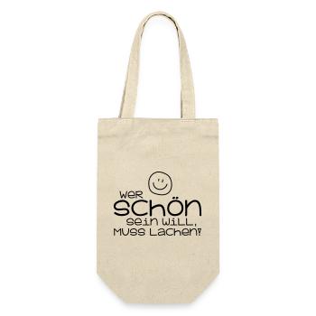 Schön - Geschenkbeutel für Flaschen - Natur - Vorne