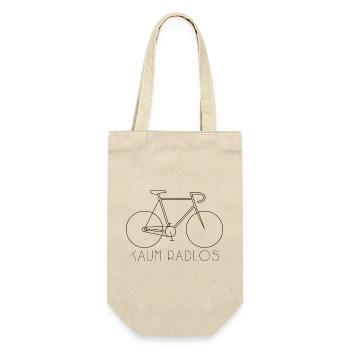 Kaum Radlos Fahrrad Spruch für Radfahrer - Geschenkbeutel für Flaschen - Natur - Vorne