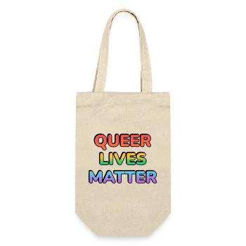 Queer Lives Matter Regenbogen - Geschenkbeutel für Flaschen - Natur - Vorne